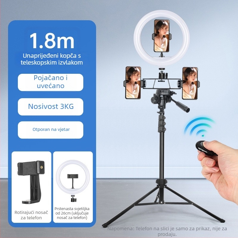 Sinoni podna stalka za telefon s odvojivim gimballom, Bluetooth fotografiranje, produživi sklopivi stativ — aluminijska slitina + ABS