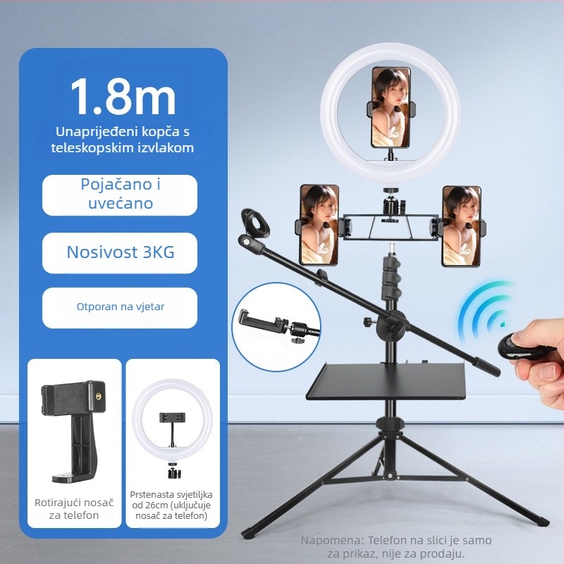 Sinoni podna stalka za telefon s odvojivim gimballom, Bluetooth fotografiranje, produživi sklopivi stativ — aluminijska slitina + ABS