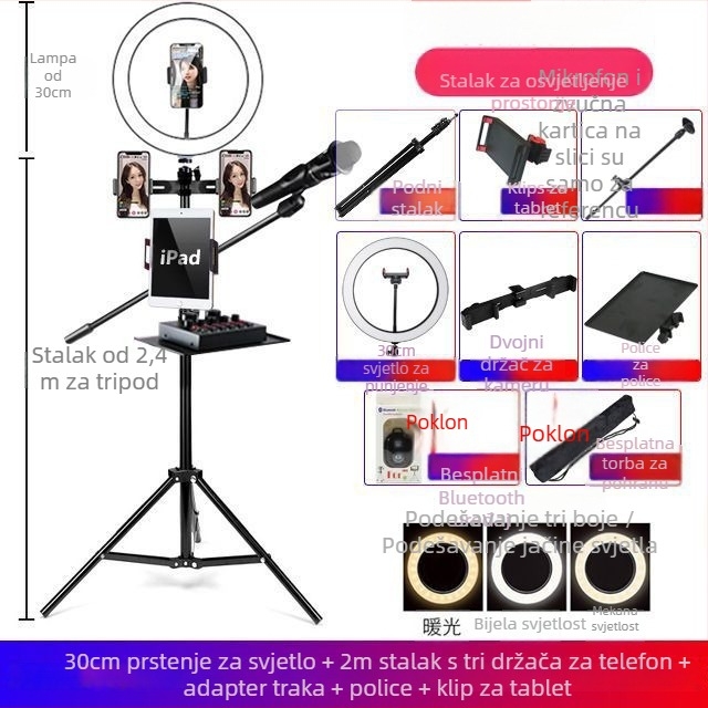 Deer podni držač za mobitel – tripod za livestream, plastični, jednostavan stil