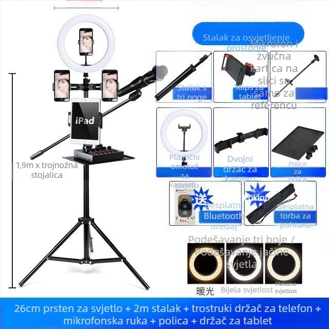 Deer podni držač za mobitel – tripod za livestream, plastični, jednostavan stil