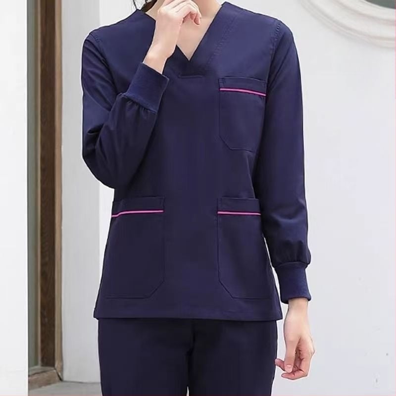 Set scrubs od 100% pamuka, unisex, dugi rukavi, za operacijske dvorane, veterinarske klinike i stomatološke ordinacije.