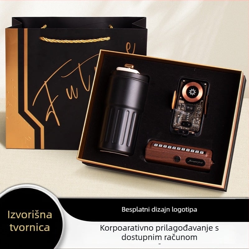 Poslovni darovni set s modernim umjetničkim dizajnom, od nehrđajućeg čelika 316, pogodan za korporativne darove i konferencije