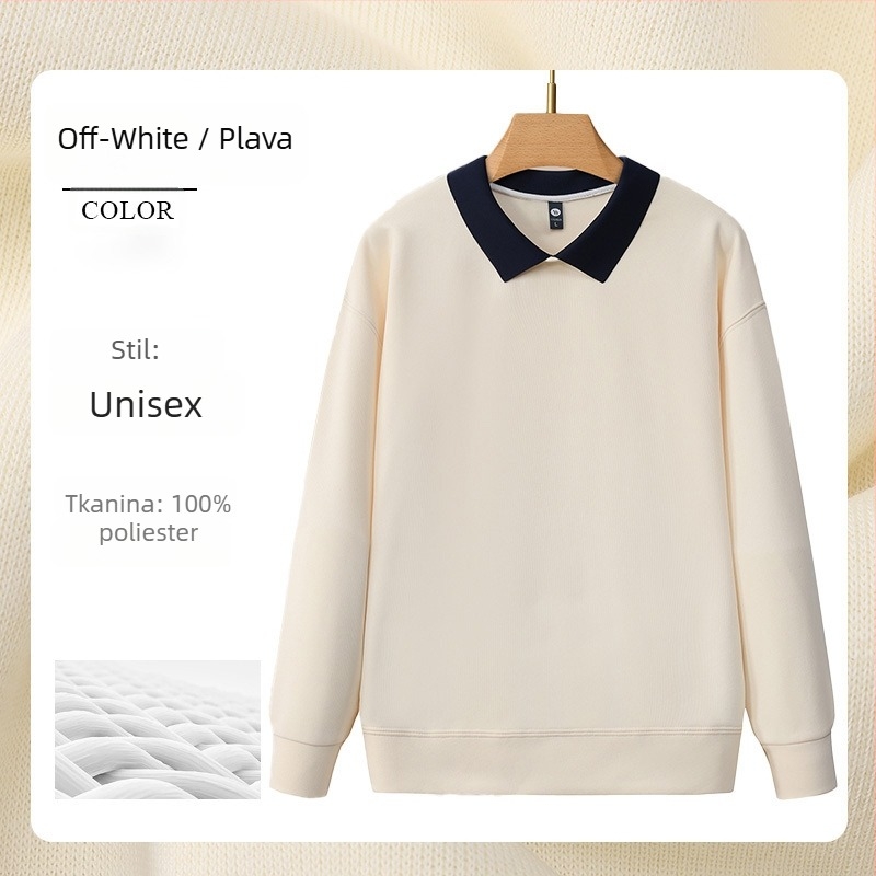 Radni sweatshirt za salon noktiju s logom, dugi rukav, bez kapulje, bočni džepovi, materijal: korejski pamuk/poliester