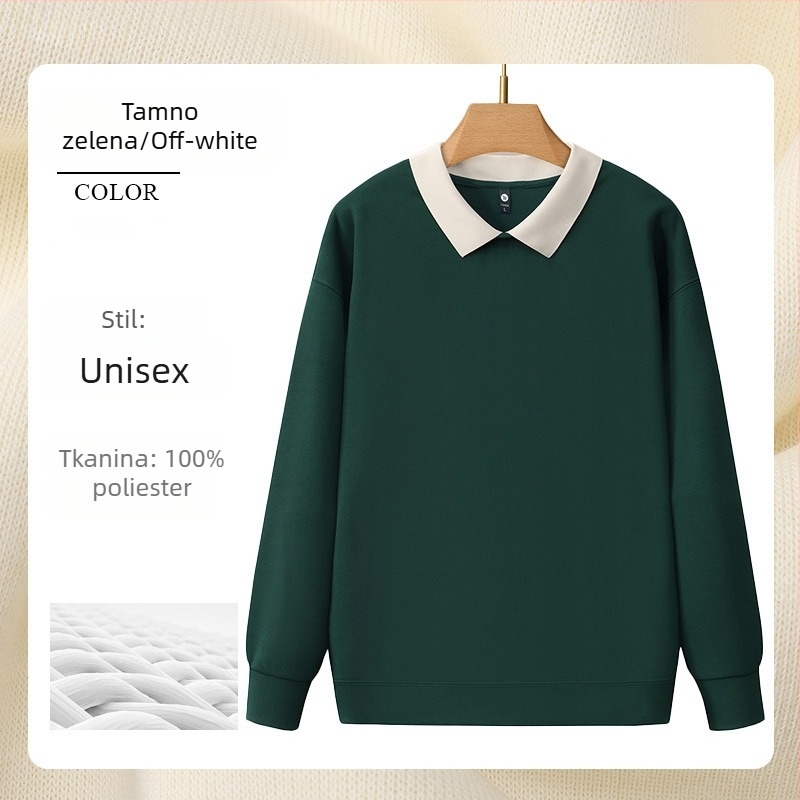 Radni sweatshirt za salon noktiju s logom, dugi rukav, bez kapulje, bočni džepovi, materijal: korejski pamuk/poliester