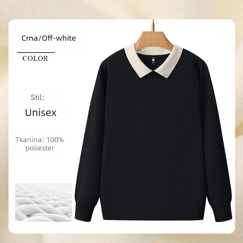 Radni sweatshirt za salon noktiju s logom, dugi rukav, bez kapulje, bočni džepovi, materijal: korejski pamuk/poliester