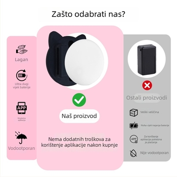 Lokalizator za kućne ljubimce s Bluetooth 5.0, vodootporan i otporan na habanje, domet 20 m, težina 32 g, model F22 (Bluetooth 5.0; vodootporan i otporan na habanje; domet 20 m; težina 32 g; model F22)