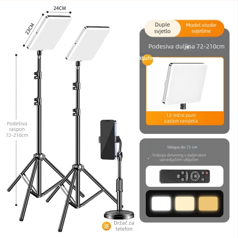 Food tablet light - stolna LED rasvjeta za fotografiranje hrane, karbonska vlakna, univerzalna kompatibilnost