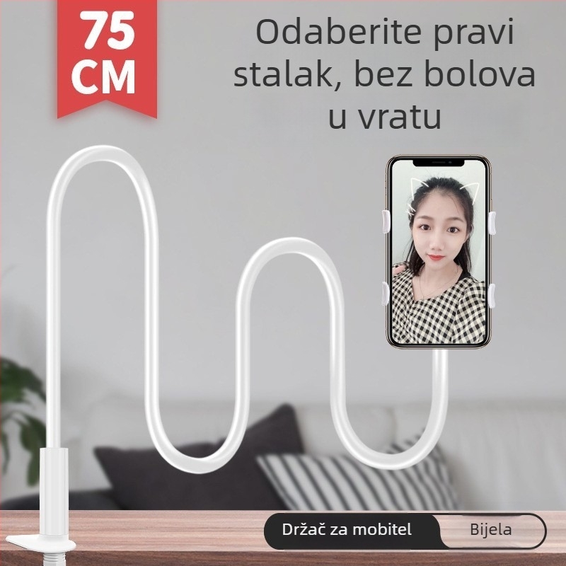 Držač za telefon s dvostrukim klipsama, za stolni i noćni stol, za livestreaming i gledanje TV-a