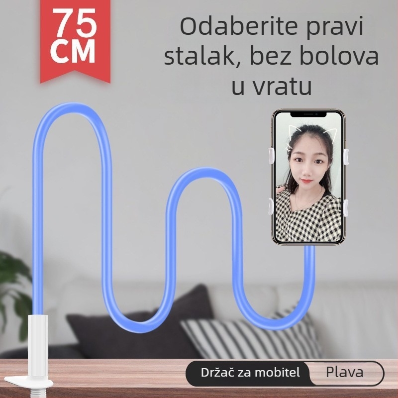Držač za telefon s dvostrukim klipsama, za stolni i noćni stol, za livestreaming i gledanje TV-a