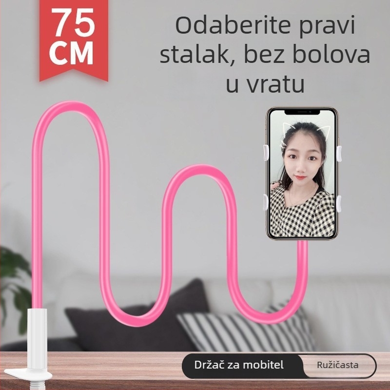 Držač za telefon s dvostrukim klipsama, za stolni i noćni stol, za livestreaming i gledanje TV-a