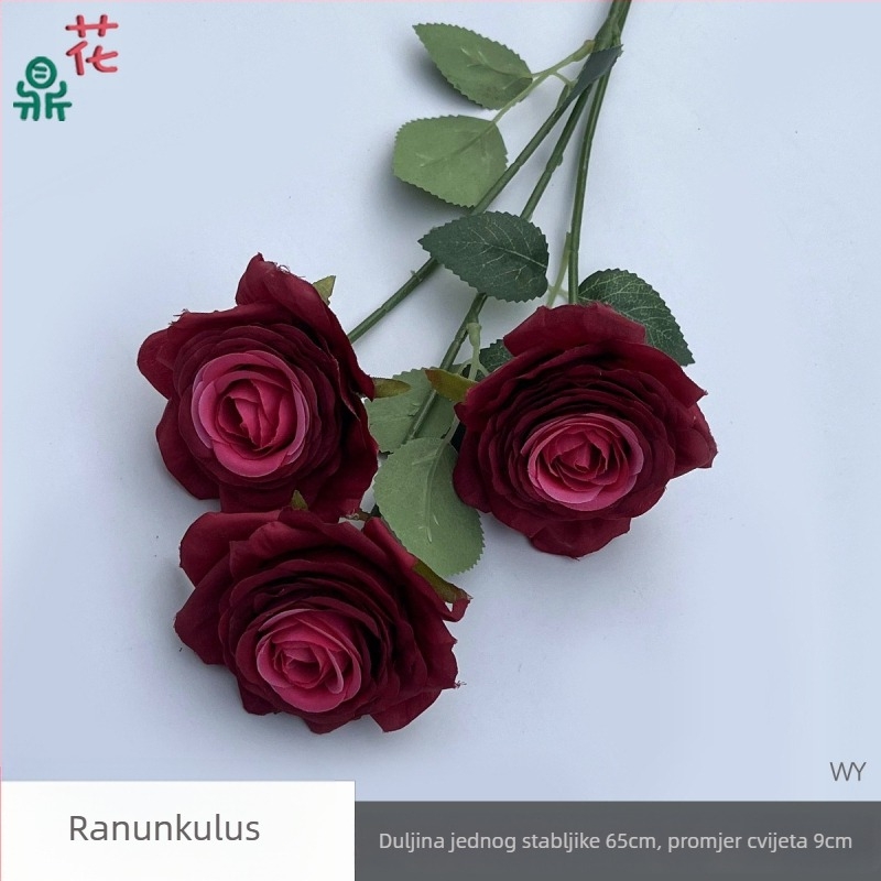 Svilena ruža za fotostudio rekvizit – reljefna izrada, stilizacija, svadbena dekoracija