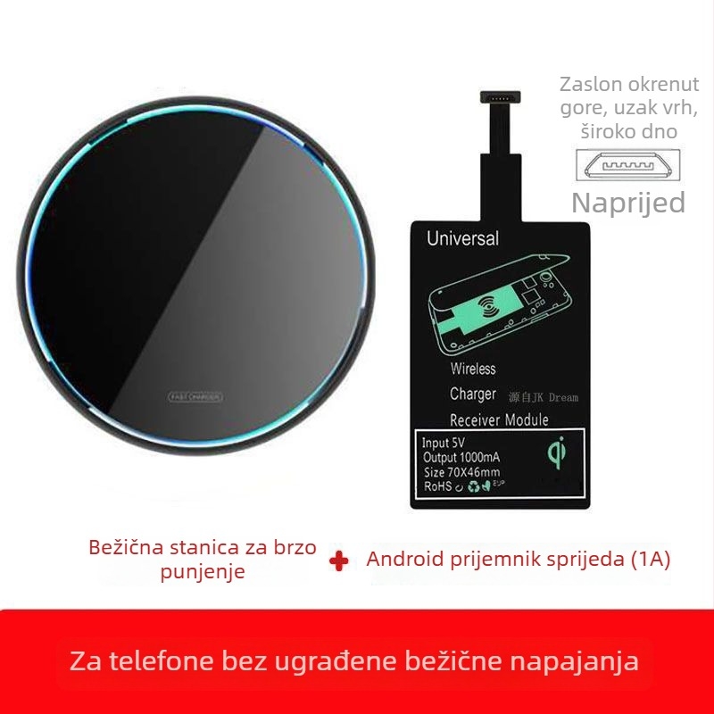 Bežični brzi punjač QC 4.0 - Kompatibilan s brzim punjenjem, Bez magnetskog punjenja, Bez zaslona, Nije originalno