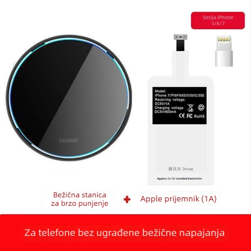Bežični brzi punjač QC 4.0 - Kompatibilan s brzim punjenjem, Bez magnetskog punjenja, Bez zaslona, Nije originalno