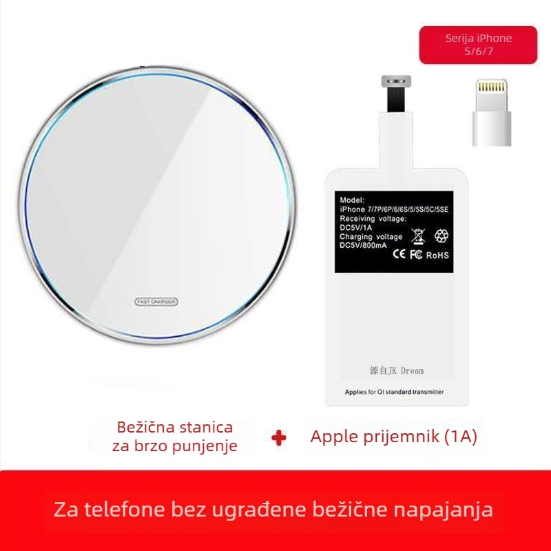 Bežični brzi punjač QC 4.0 - Kompatibilan s brzim punjenjem, Bez magnetskog punjenja, Bez zaslona, Nije originalno