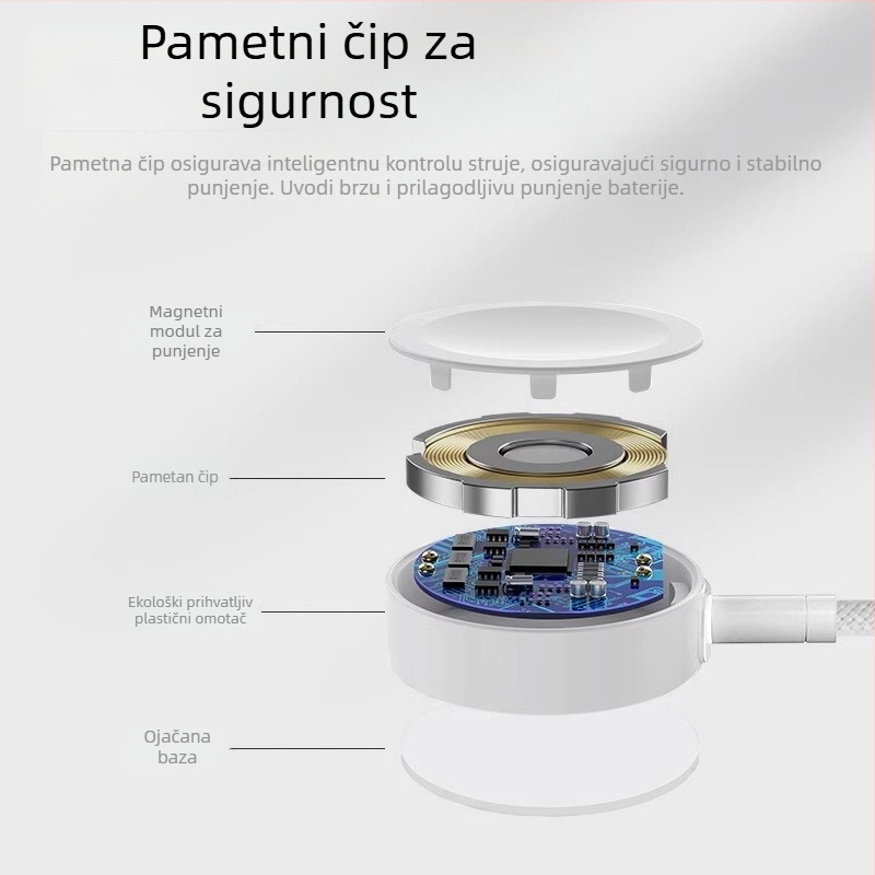 Bežično punjač za Apple Watch s magnetskom bazom, 5W PD brzo punjenje, kompatibilno s S1–S10