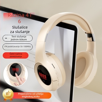 Bežični headset Bluetoothom, 3,5 mm priključak, ugrađeni mikrofon, OEM obrada, tiskano logo