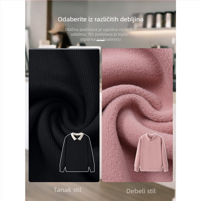 Visokokvalitetna radna odjeća za kozmetičare — prilagođeni sweatshirt s logom za salone noktiju i ljepote, jesen-zima, s ovratnikom od krzna i dugim rukavima. Glavni materijal: spandeks; udio tkanine ispod 30%; funkcija protiv prljavštine i dezinfekcije.