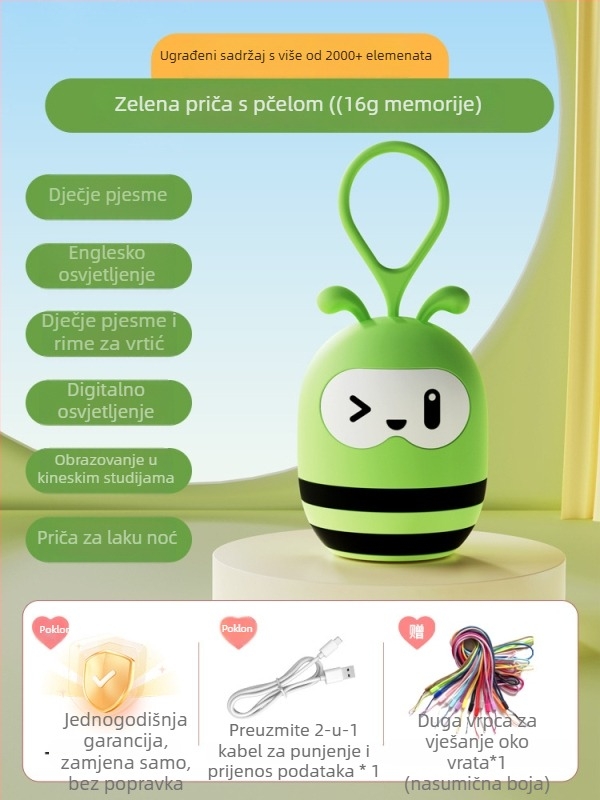 Dječji edukativni player za pjesme i priče | Glazba/Naracija | Za uzrast 0–3 godina | Plastika | Bez memorije