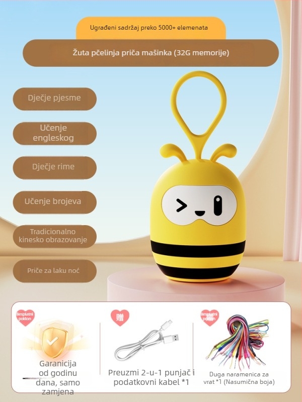 Dječji edukativni player za pjesme i priče | Glazba/Naracija | Za uzrast 0–3 godina | Plastika | Bez memorije