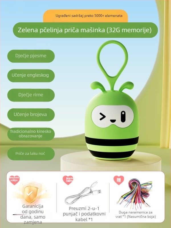 Dječji edukativni player za pjesme i priče | Glazba/Naracija | Za uzrast 0–3 godina | Plastika | Bez memorije