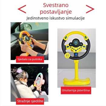 Vertikalni automobilni volan – interaktivna edukativna igračka za djecu 4-6 godina, plastična elektronička učna igračka sa glazbom