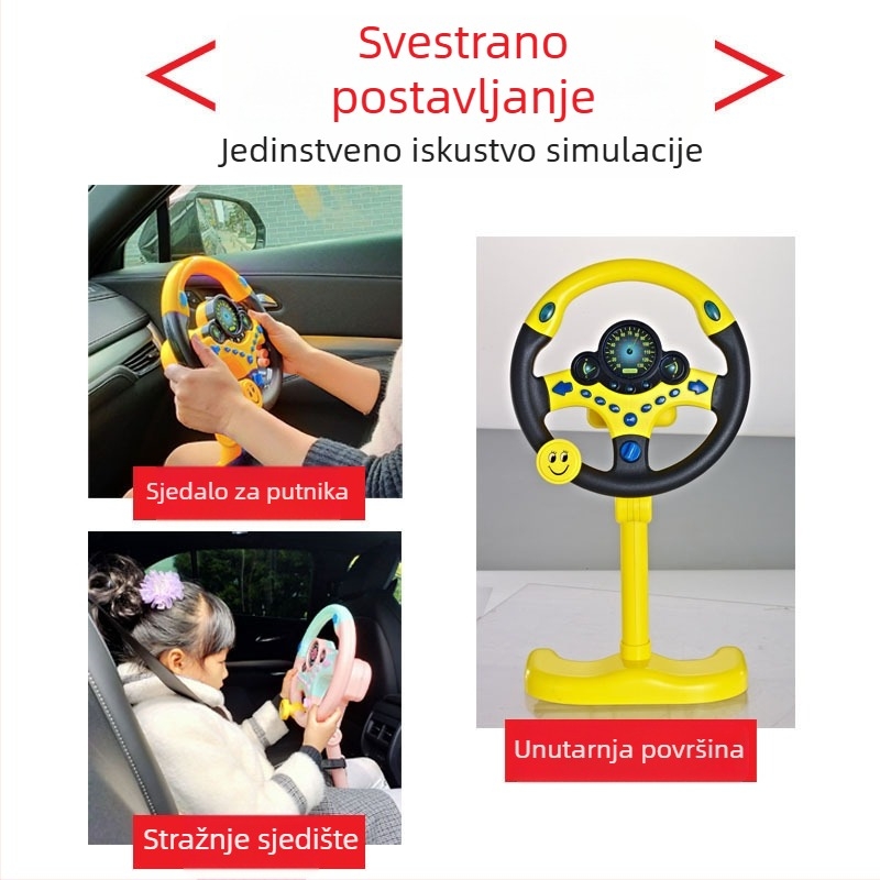 Vertikalni automobilni volan – interaktivna edukativna igračka za djecu 4-6 godina, plastična elektronička učna igračka sa glazbom