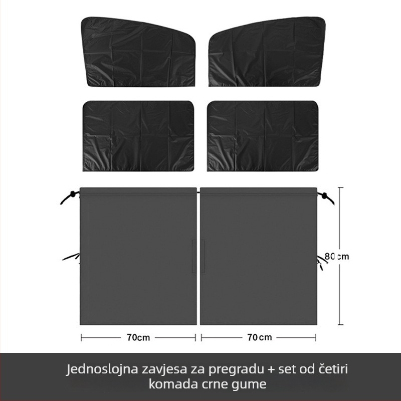 Automobilska zavjesa za stražnje sjedište - odjeljak stražnjeg prostora, dvostruka tkanina za zatamnjenje, materijal Chun yafang, ugradnja klipsama, univerzalna prilagodba, 172 g