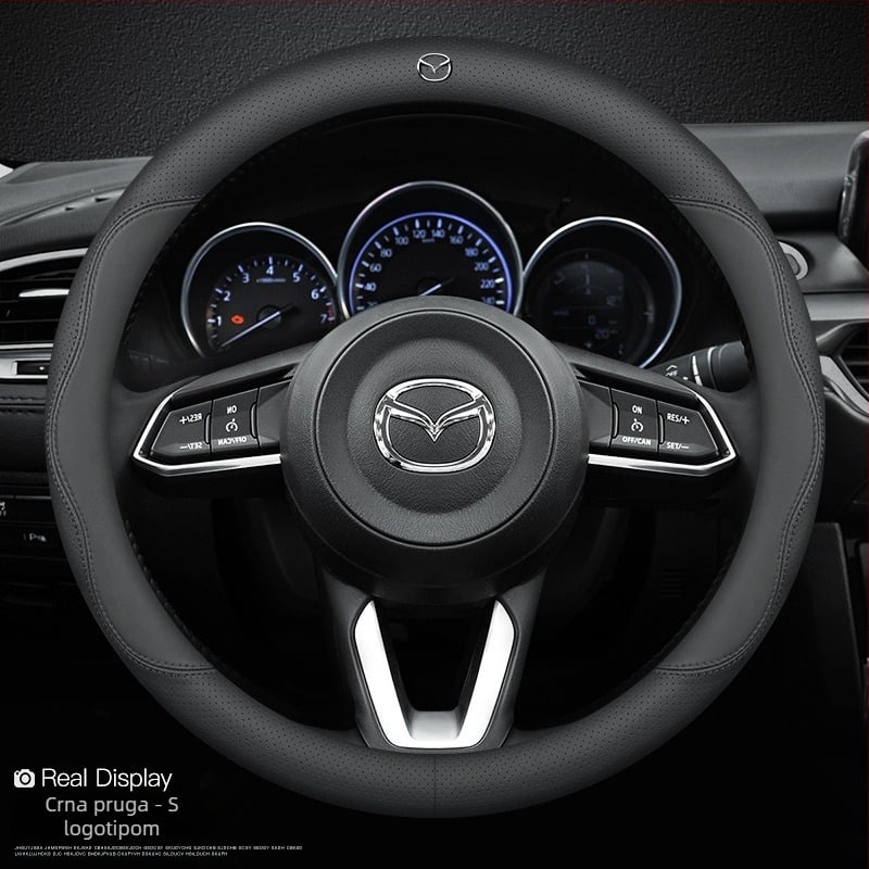 Navlaka za volan Mazda 3 Axela, prirodna koža, originalni stil, za sve sezone
