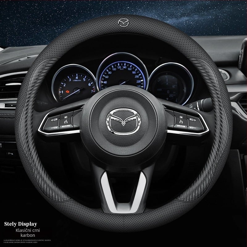 Navlaka za volan Mazda 3 Axela, prirodna koža, originalni stil, za sve sezone