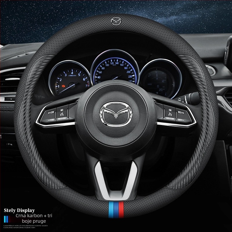 Navlaka za volan Mazda 3 Axela, prirodna koža, originalni stil, za sve sezone
