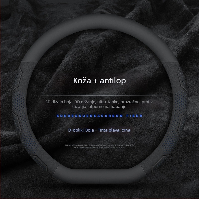 Navlaka za volan automobila Mu xun — originalni stil, umjetna koža, za sve sezone, univerzalna ugradnja.