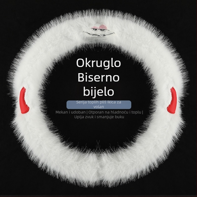 Xuan ruyi plišani navlaka za volan za zimu – protuklizna, otporna na habanje, univerzalna prilagodba, površina od umjetnog pliša