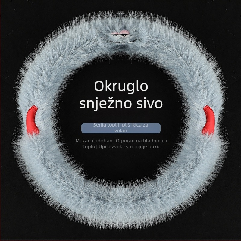 Xuan ruyi plišani navlaka za volan za zimu – protuklizna, otporna na habanje, univerzalna prilagodba, površina od umjetnog pliša