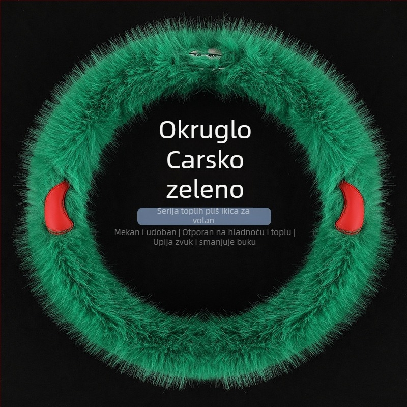 Xuan ruyi plišani navlaka za volan za zimu – protuklizna, otporna na habanje, univerzalna prilagodba, površina od umjetnog pliša