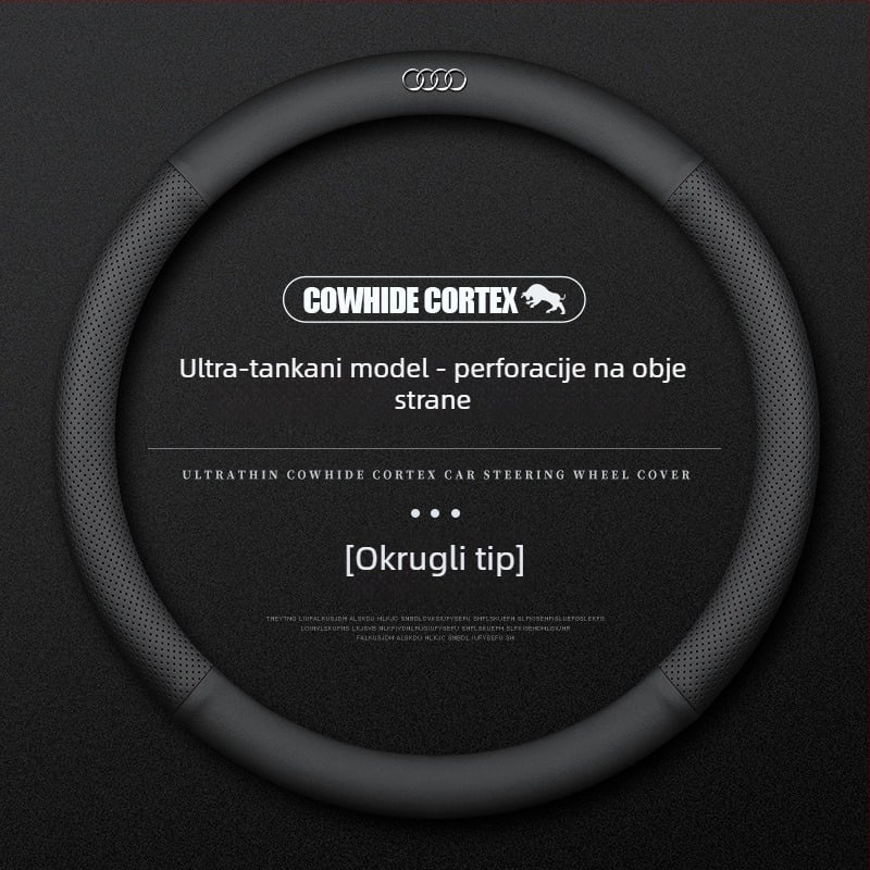 Kožna navlaka za volan za Audi – promjer 38 cm, četiri sezone, jednostavan stil, kompatibilan s A4L, A6, A3, A5, A7, A8, Q2L, Q3, Q5, Q7, Q8