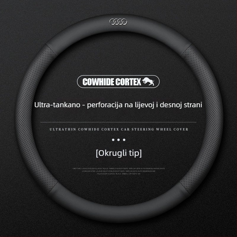 Kožna navlaka za volan za Audi – promjer 38 cm, četiri sezone, jednostavan stil, kompatibilan s A4L, A6, A3, A5, A7, A8, Q2L, Q3, Q5, Q7, Q8
