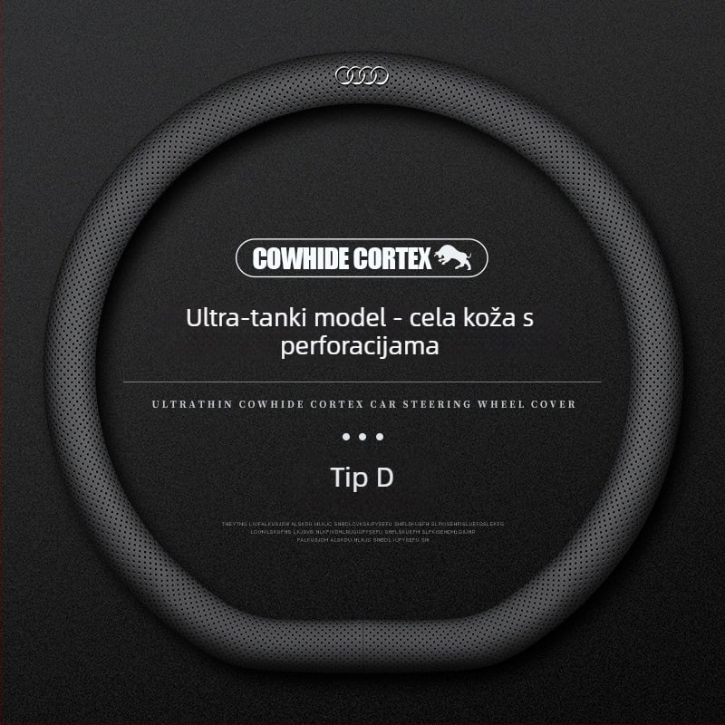 Kožna navlaka za volan za Audi – promjer 38 cm, četiri sezone, jednostavan stil, kompatibilan s A4L, A6, A3, A5, A7, A8, Q2L, Q3, Q5, Q7, Q8