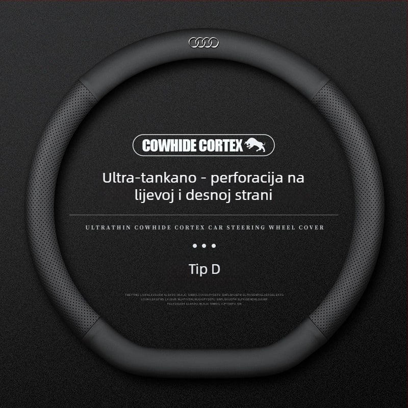 Kožna navlaka za volan za Audi – promjer 38 cm, četiri sezone, jednostavan stil, kompatibilan s A4L, A6, A3, A5, A7, A8, Q2L, Q3, Q5, Q7, Q8