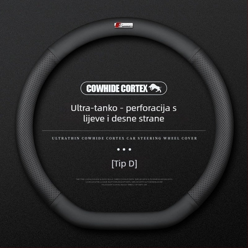 Kožna navlaka za volan za Audi – promjer 38 cm, četiri sezone, jednostavan stil, kompatibilan s A4L, A6, A3, A5, A7, A8, Q2L, Q3, Q5, Q7, Q8