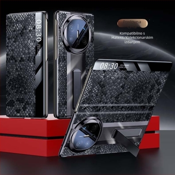 Kožna futrola za Huawei MateX6 s elektroplatiranim dizajnom staze, zaštita objektiva X6, kravlja koža