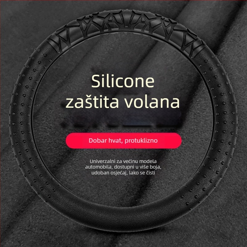 Silikonski pokrov za volan, protuklizni, otporan na habanje, visoka elastičnost, universalno za sve sezone