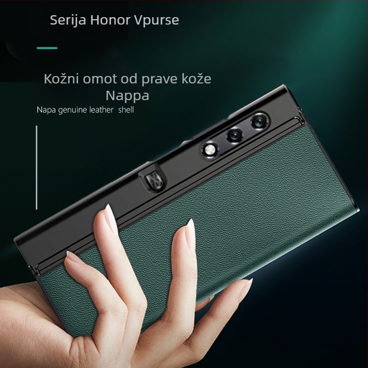 Kućište za telefon Honor Glory VPurse sa zaštitom sklopivog zaslona, Bracket stil, prava koža, otpornost na pad, kompatibilno s Glory (Brand YUGOIF; Materijal: Prava koža; Funkcija: Otpornost na pad; Kompatibilnost: Glory; Stil: Bracket)