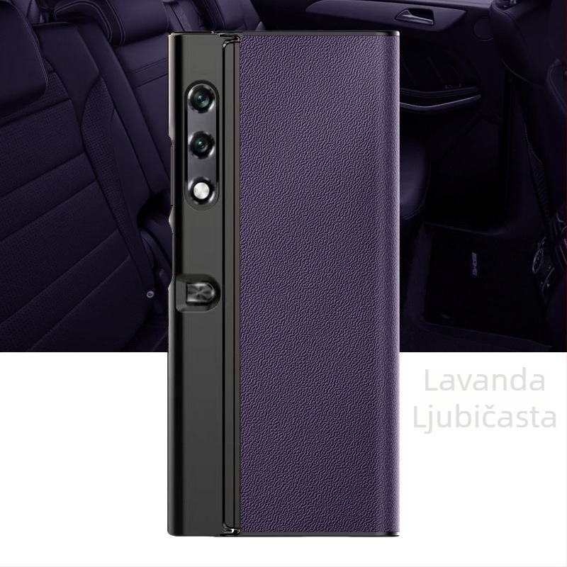 Kućište za telefon Honor Glory VPurse sa zaštitom sklopivog zaslona, Bracket stil, prava koža, otpornost na pad, kompatibilno s Glory (Brand YUGOIF; Materijal: Prava koža; Funkcija: Otpornost na pad; Kompatibilnost: Glory; Stil: Bracket)