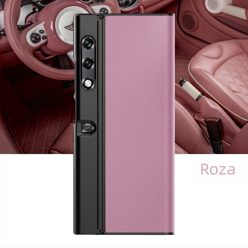 Kućište za telefon Honor Glory VPurse sa zaštitom sklopivog zaslona, Bracket stil, prava koža, otpornost na pad, kompatibilno s Glory (Brand YUGOIF; Materijal: Prava koža; Funkcija: Otpornost na pad; Kompatibilnost: Glory; Stil: Bracket)