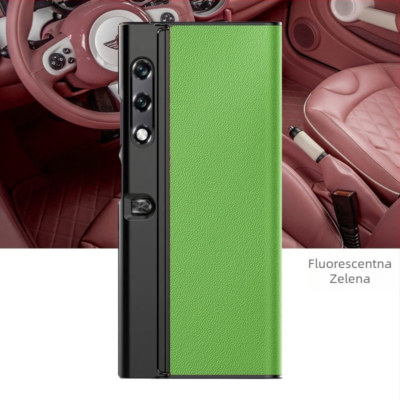 Kućište za telefon Honor Glory VPurse sa zaštitom sklopivog zaslona, Bracket stil, prava koža, otpornost na pad, kompatibilno s Glory (Brand YUGOIF; Materijal: Prava koža; Funkcija: Otpornost na pad; Kompatibilnost: Glory; Stil: Bracket)