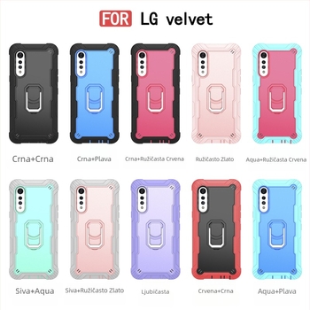 Otporan na udarce zaštitni etui za LG Velvet/Velvet 5G sa metalnim nosačem, trostruka zaštita