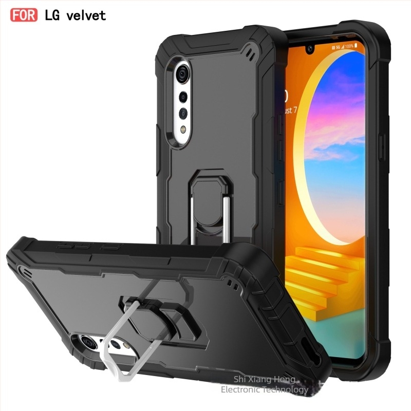 Otporan na udarce zaštitni etui za LG Velvet/Velvet 5G sa metalnim nosačem, trostruka zaštita