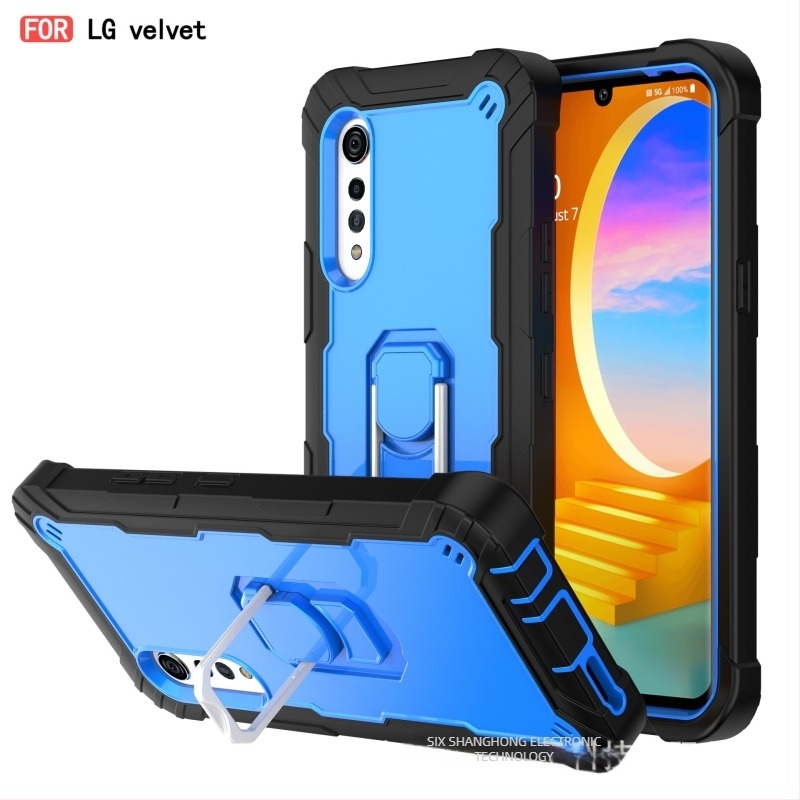 Otporan na udarce zaštitni etui za LG Velvet/Velvet 5G sa metalnim nosačem, trostruka zaštita