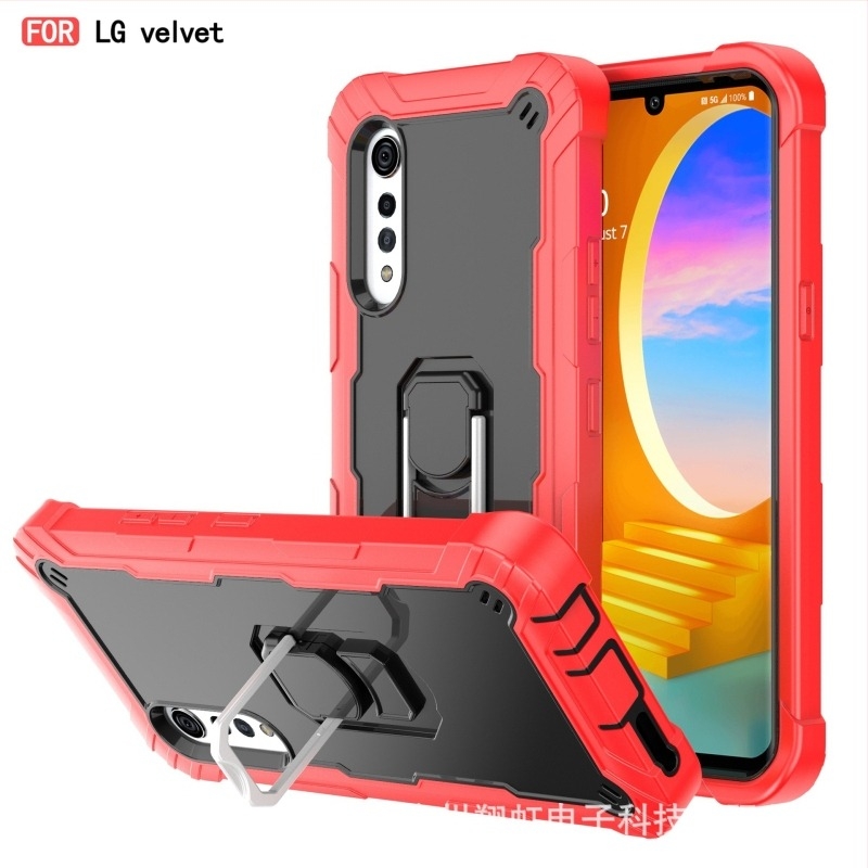 Otporan na udarce zaštitni etui za LG Velvet/Velvet 5G sa metalnim nosačem, trostruka zaštita