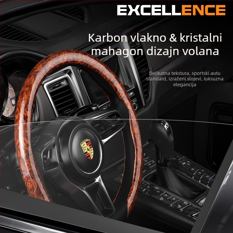 Navlaka za volan automobila - površina od sintetičkih vlakana, sve godišnje upotreba, univerzalna ugradnja, SHB, pogodna za opće marke automobila